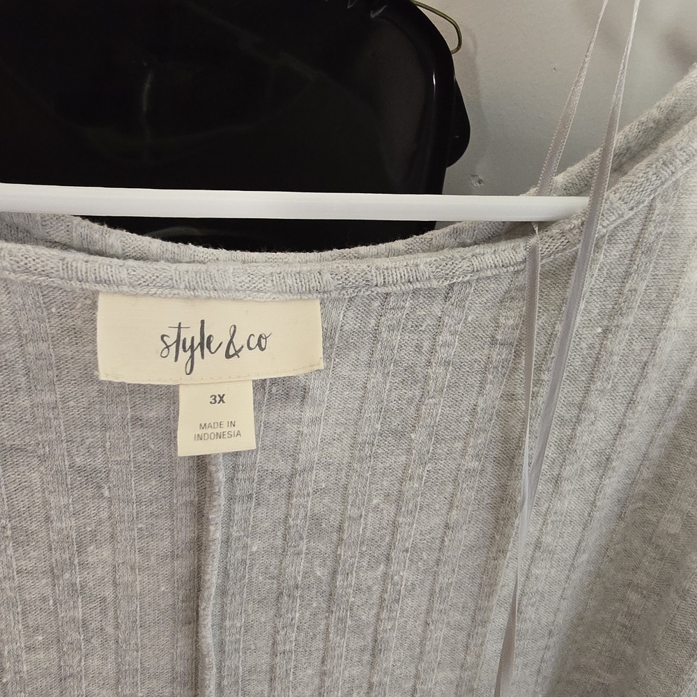 Style & Co. Cream Ribbed Women's Sweater - Picture 2 of 3